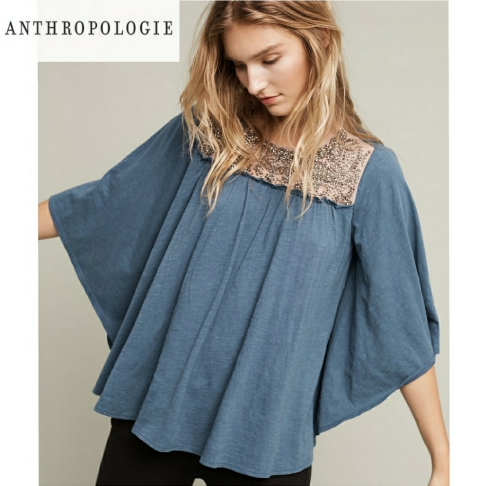 NWT Anthropologie Deletta Beaded Blouse